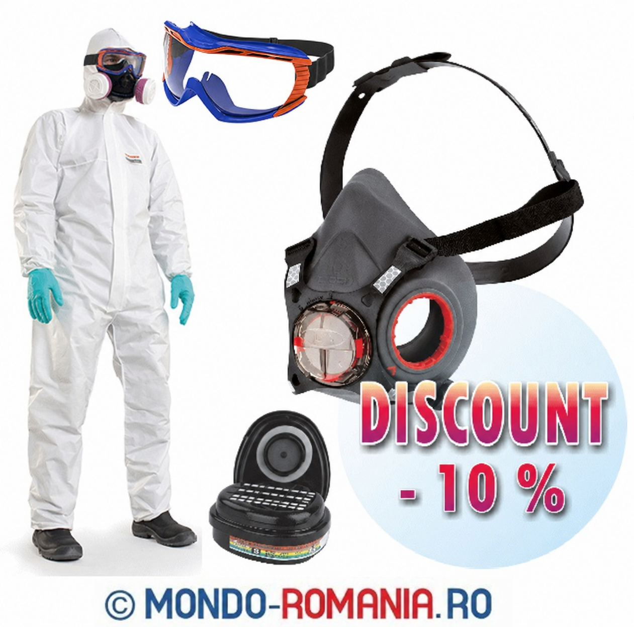 Semimasca JSP FORCE8 + 1 set de filtre A2P3 - semimasti gaze, pulberi