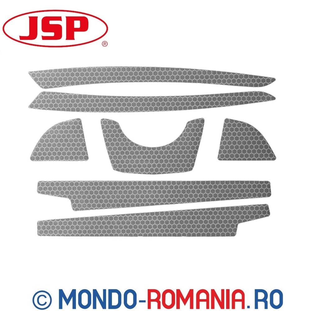 Set de stickere gri reflectorizante pentru casti de protectie JSP FULL BRIM