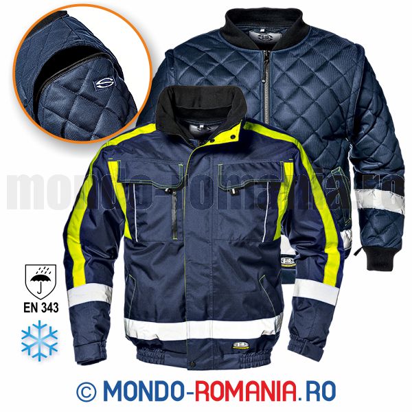 Contractor former in terms of Geaca (scurta/haina) multifunctionala, cu accesorii reflectorizante BLU  CONTENDER 4/1: Echipament protectie la Mondo Romania